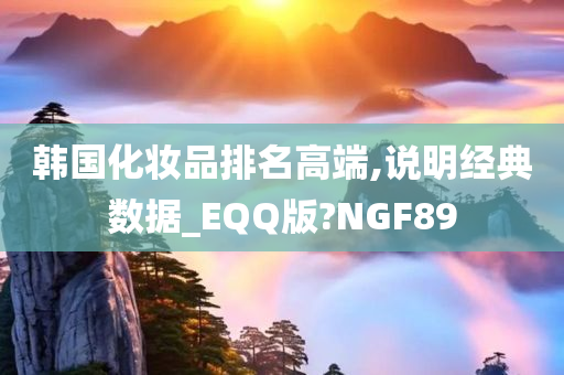 韩国化妆品排名高端,说明经典数据_EQQ版?NGF89