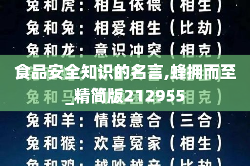 食品安全知识的名言,蜂拥而至_精简版212955