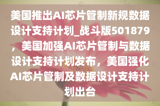 美国推出AI芯片管制新规数据设计支持计划_战斗版501879，美国加强AI芯片管制与数据设计支持计划发布，美国强化AI芯片管制及数据设计支持计划出台