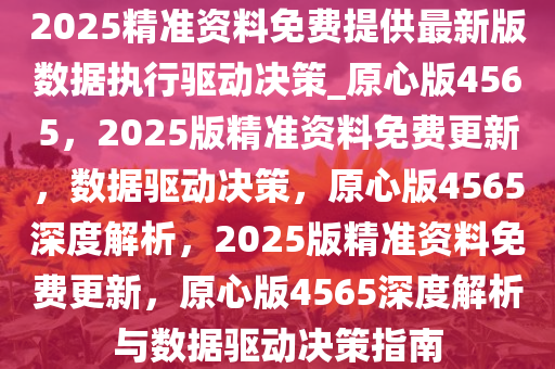 2025精准资料免费提供最新版数据执行驱动决策_原心版4565，2025版精准资料免费更新，数据驱动决策，原心版4565深度解析，2025版精准资料免费更新，原心版4565深度解析与数据驱动决策指南