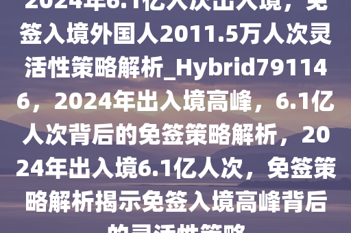 2024年6.1亿人次出入境，免签入境外国人2011.5万人次灵活性策略解析_Hybrid791146，2024年出入境高峰，6.1亿人次背后的免签策略解析，2024年出入境6.1亿人次，免签策略解析揭示免签入境高峰背后的灵活性策略