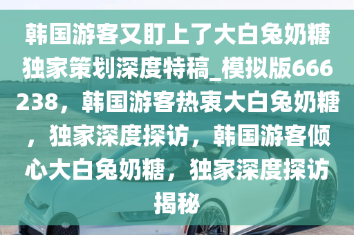 韩国游客又盯上了大白兔奶糖独家策划深度特稿_模拟版666238，韩国游客热衷大白兔奶糖，独家深度探访，韩国游客倾心大白兔奶糖，独家深度探访揭秘