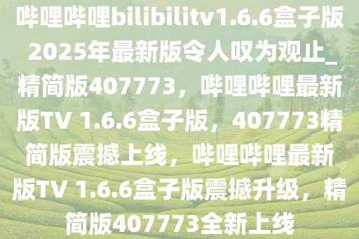 哔哩哔哩bilibilitv1.6.6盒子版 2025年最新版令人叹为观止_精简版407773，哔哩哔哩最新版TV 1.6.6盒子版，407773精简版震撼上线，哔哩哔哩最新版TV 1.6.6盒子版震撼升级，精简版407773全新上线